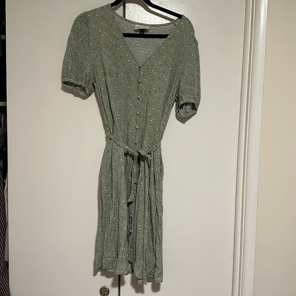 Universal Thread Mint Floral Cottagecore Dress Puff Sleeves Size med